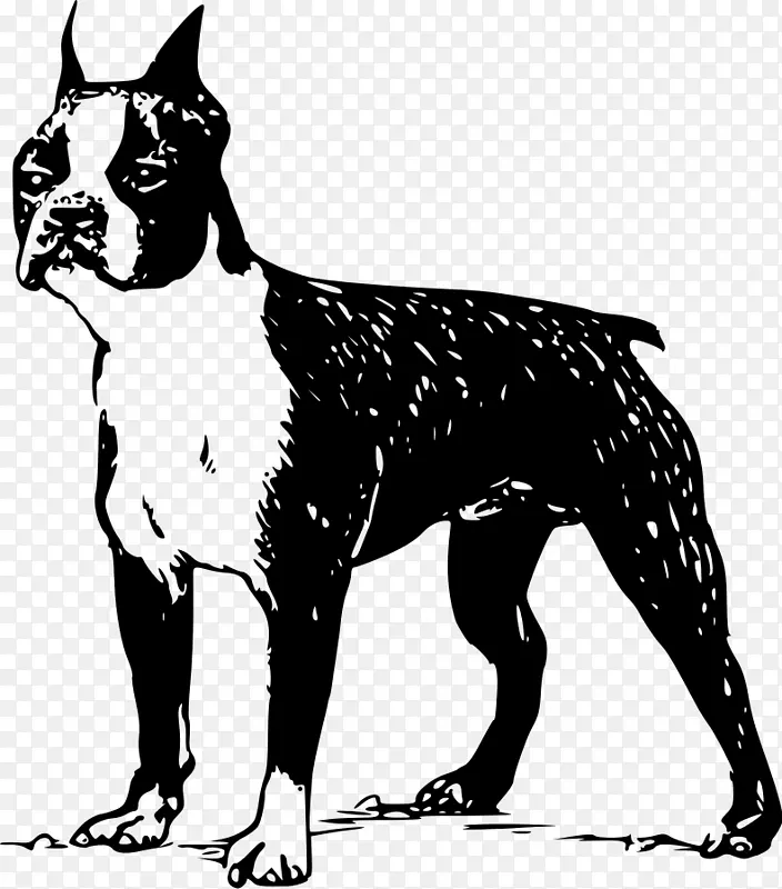 波士顿猎犬法国斗牛犬小狗夹艺术卡通公牛猎犬