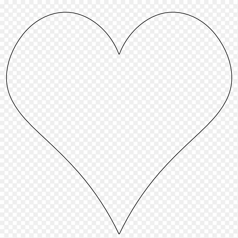 白心黑角图案-简单的心脏轮廓