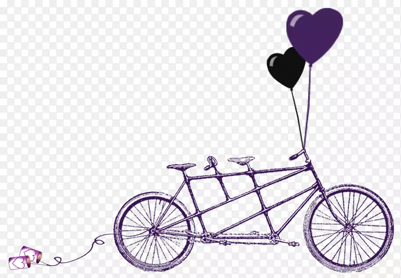 婚礼邀请函双人自行车RSVP-婚礼邀请函剪贴画