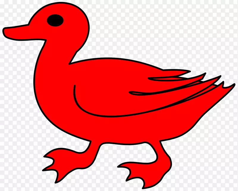 鸭可伸缩图形剪辑艺术-红色鸭子剪贴画
