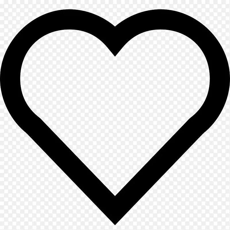 心白色黑色图案-简单的心脏轮廓