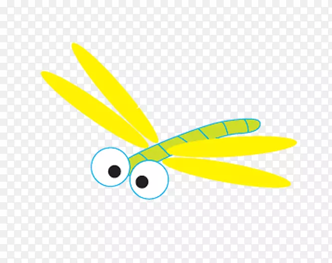 剪贴画-卡通黄色蜻蜓