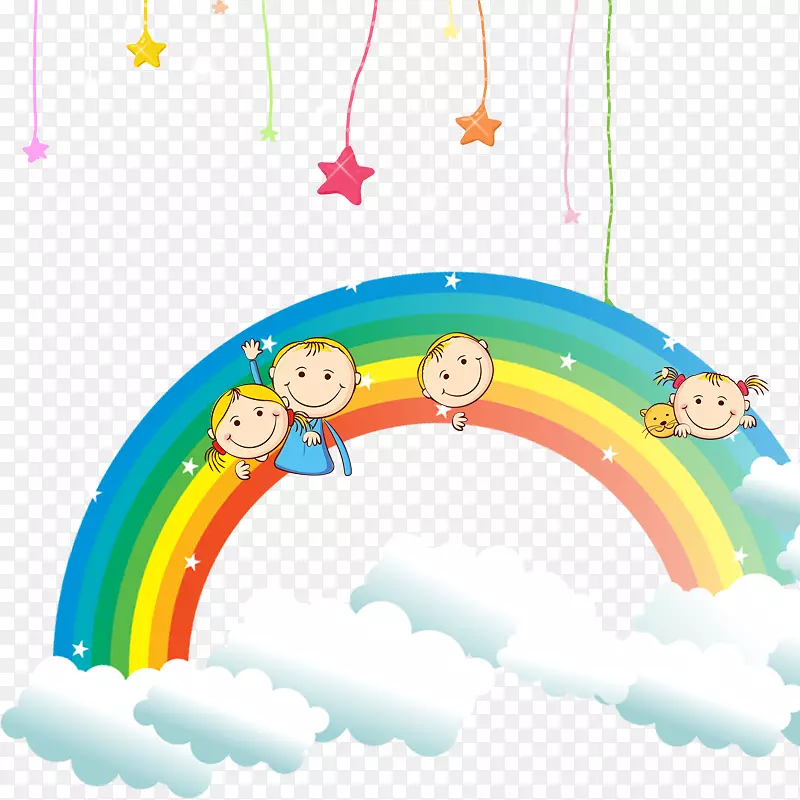 彩虹卡通插图-彩虹