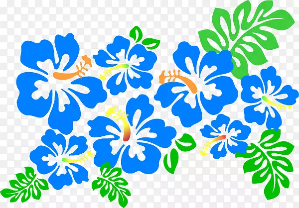 夏威夷木槿剪贴画-蓝色芙蓉剪贴画
