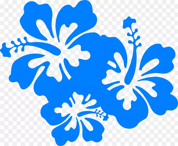 夏威夷插花艺术-蓝色芙蓉剪贴画