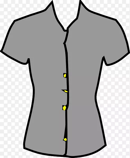 T恤衫服装剪贴画-女式服装剪裁