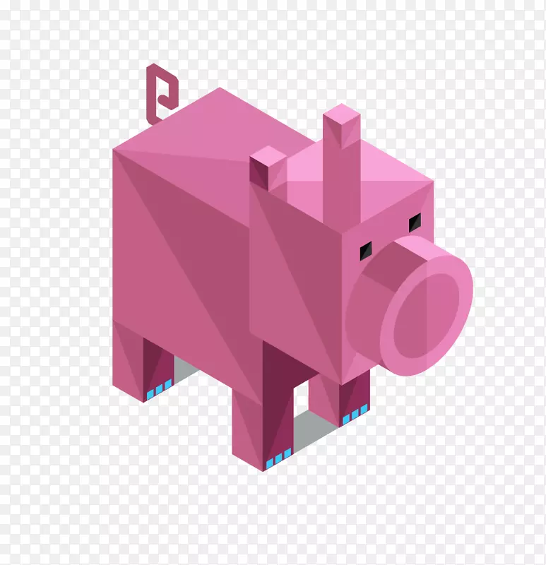 猪t恤插图-折纸猪
