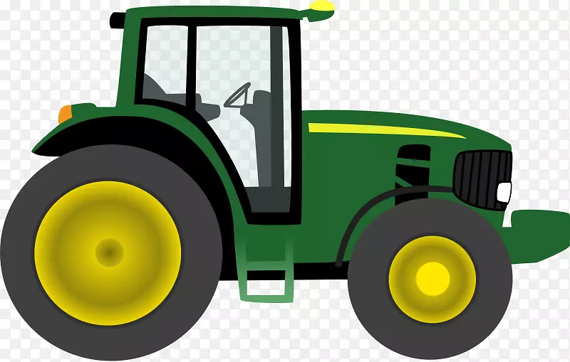 约翰迪尔剪贴画：运输拖拉机免费内容剪贴画-黄色拖拉机剪贴画