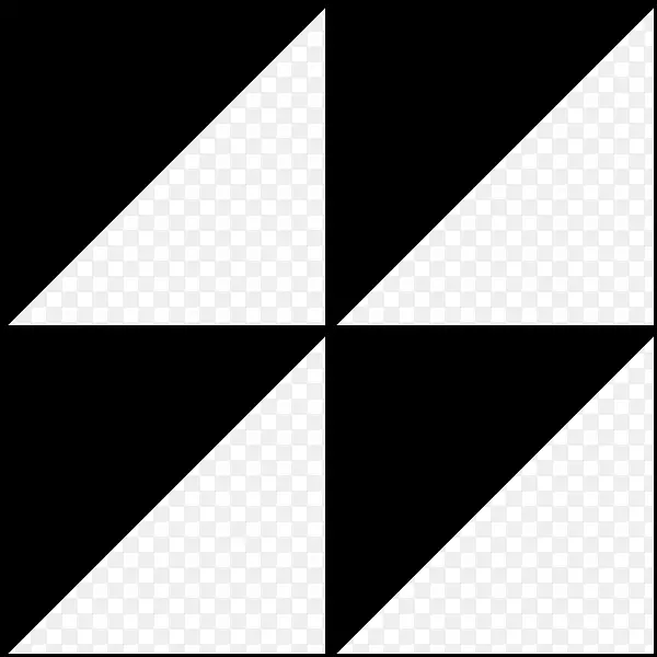 直角三角形黑白三角设计剪贴画