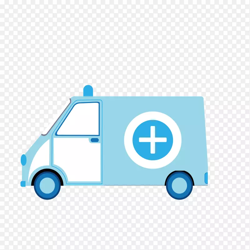 救护车标志剪辑艺术-蓝色救护车载体材料