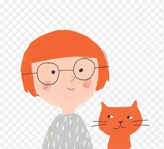 猫画书插图-橙色小猫