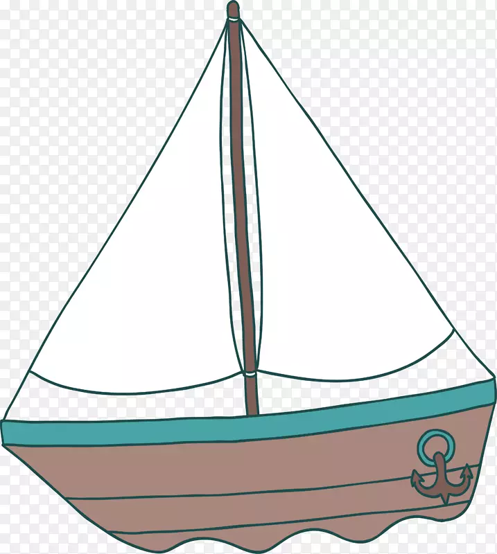 帆船-一艘白色帆的帆船