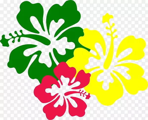 夏威夷芙蓉插花艺术-夏威夷卡通剪贴画