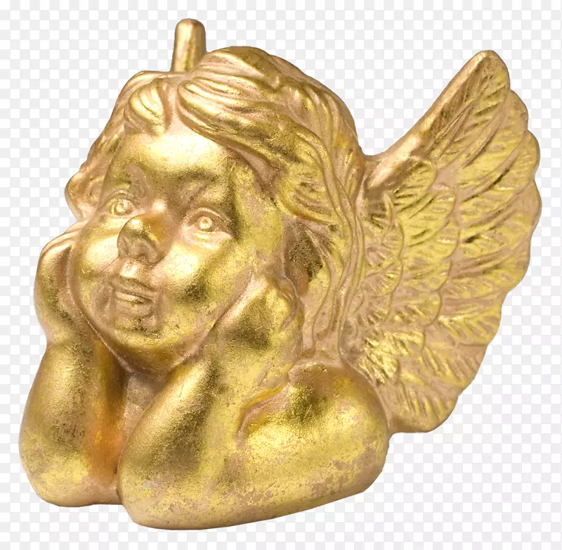 金金属天使-天使儿童的金属雕塑