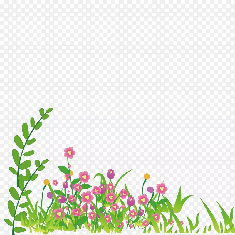 卡通壁纸.卡通草野花