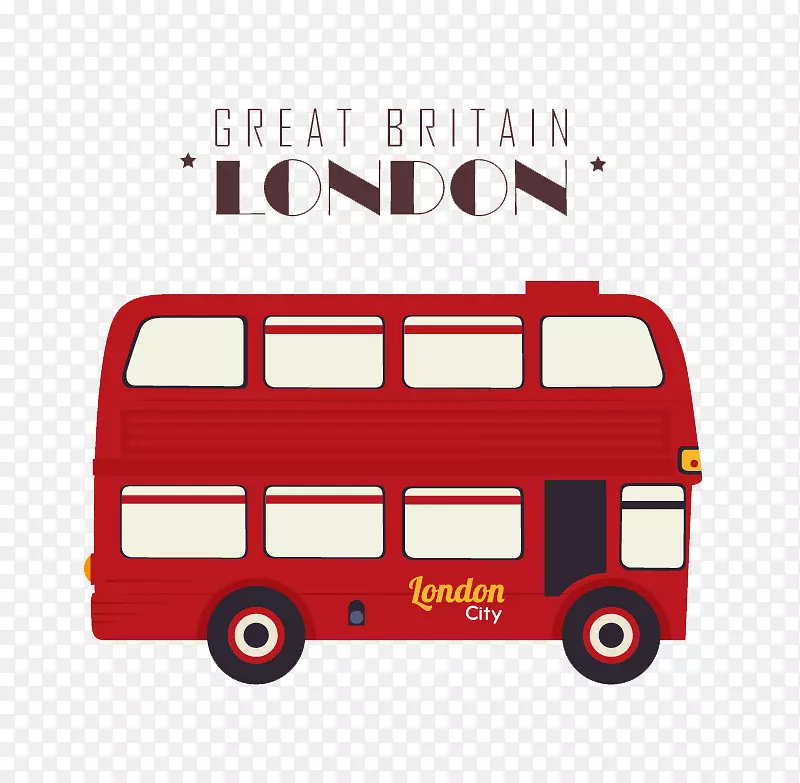 伦敦双层巴士图.红色伦敦双层巴士