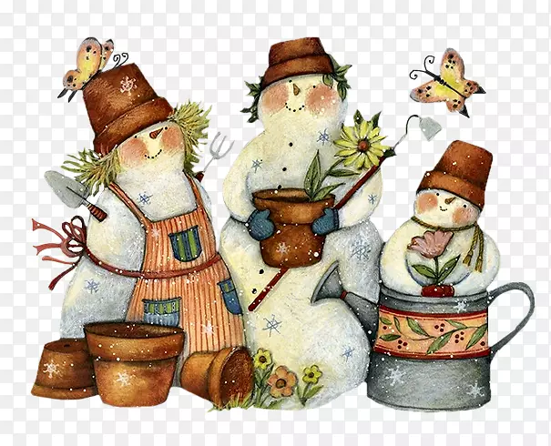 雪人圣诞插画-雪人图案