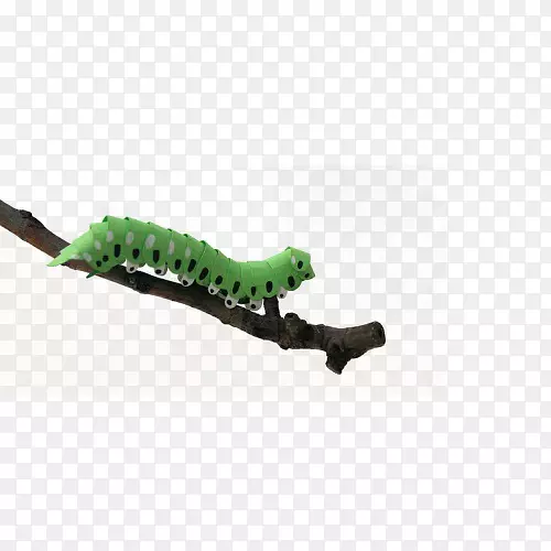 纸制鸟类毛毛虫公司雕刻-树枝上的毛毛虫