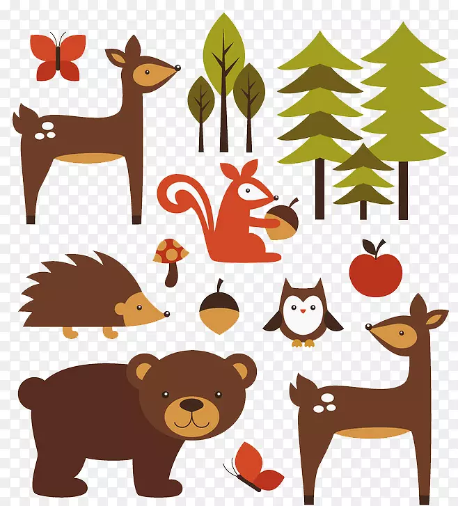 动物森林插图-森林动物