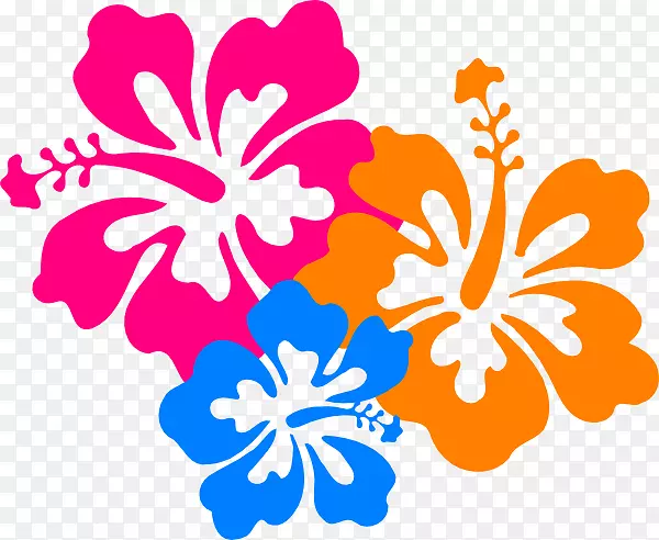 夏威夷插花艺术-夏威夷卡通剪贴画
