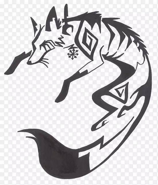 纹身素描-狐狸