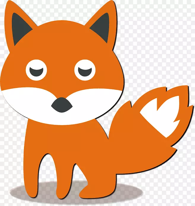 狐狸橙色卡通贴纸狐狸