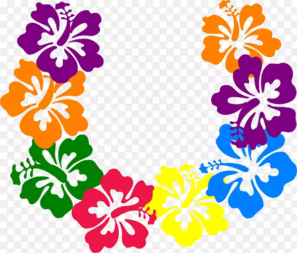 夏威夷兰花剪贴画-夏威夷卡通剪贴画