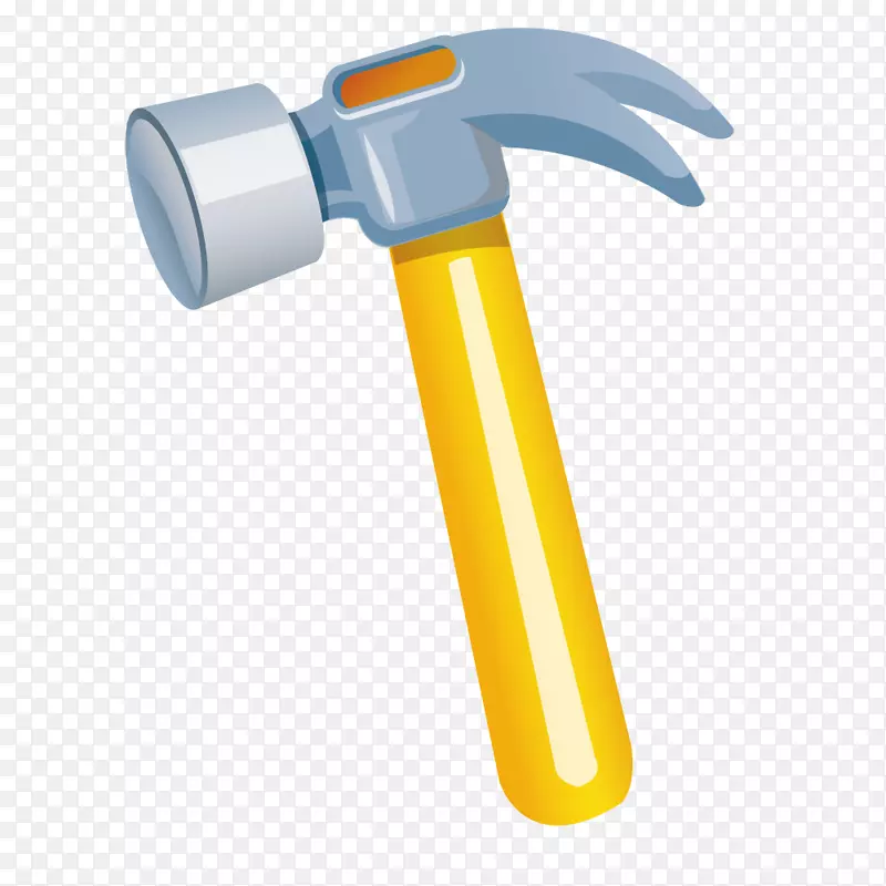 锤子手工工具插图.黄色锤子材料