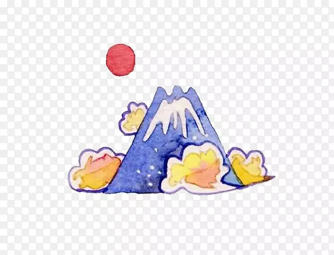 阿祖尔火山插图-手绘卡通小火山