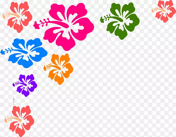 夏威夷芙蓉免费内容剪辑艺术-花线剪贴画