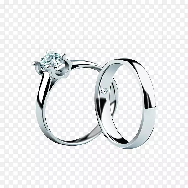 结婚戒指订婚戒指结婚-白金戒指上的戒指