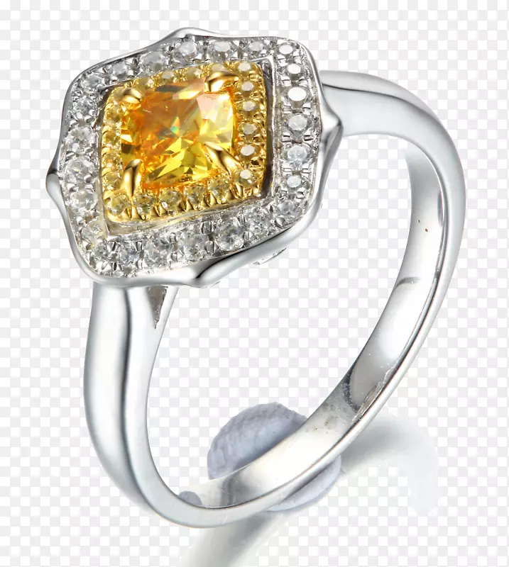 钻石戒指设计师-黄色钻石戒指