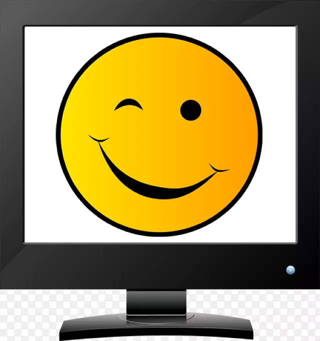 笑脸电脑眨眼艺术剪贴画面