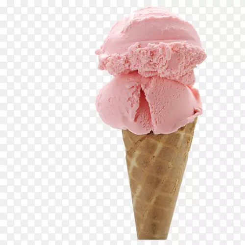 冰淇淋锥草莓冰淇淋那不勒斯冰淇淋-冰淇淋