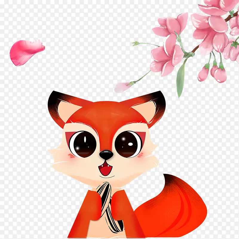 迭戈·德拉维加动画插图-花下的狐狸