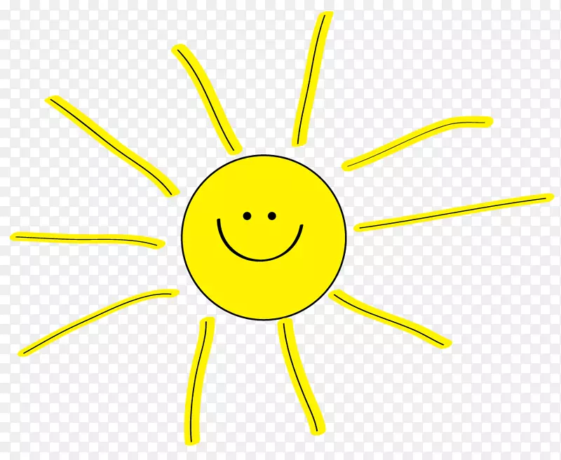 笑脸黄色区域短信剪辑艺术-生日阳光剪贴画