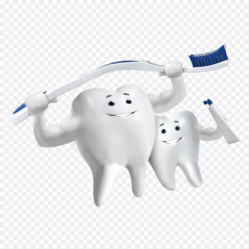 牙齿美白刷牙牙科.拿着牙刷的牙齿