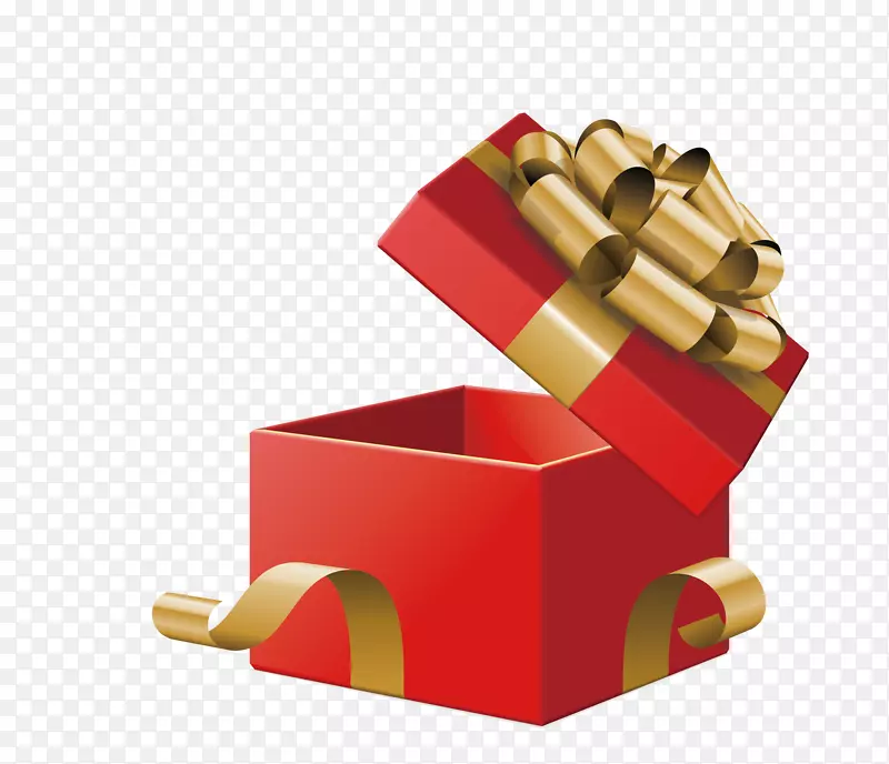 礼品盒圣诞插图-红色礼品盒