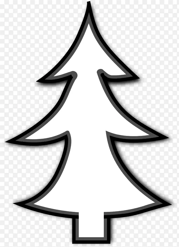 圣诞树剪贴画-黑白树纹身