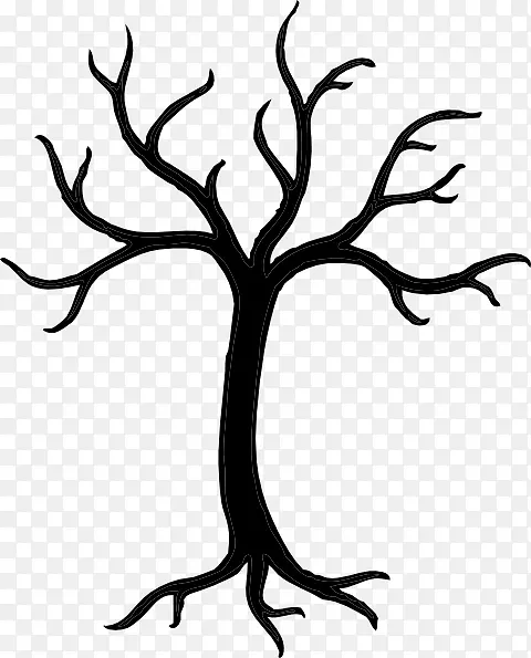 树枝树干、树皮、剪贴画.黑白树纹身