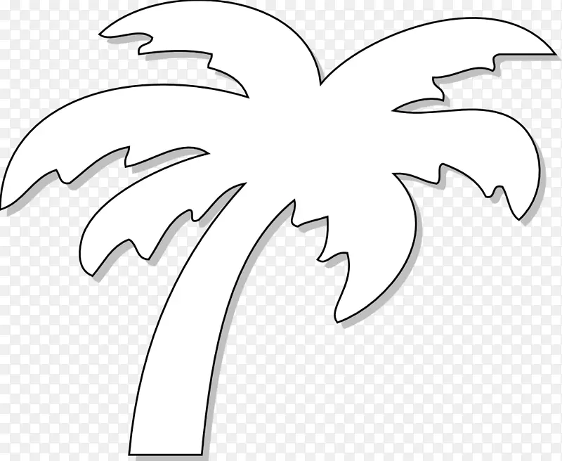 黑色和白色槟榔科墨西哥海滩剪贴画-黑白树纹身