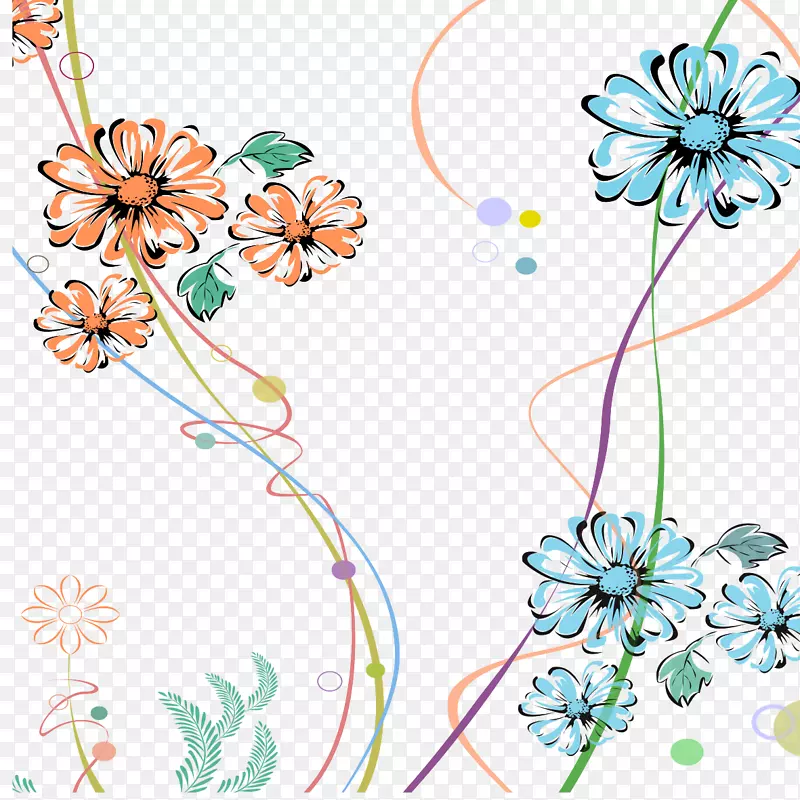 花卉设计抽象剪贴画.抽象菊花