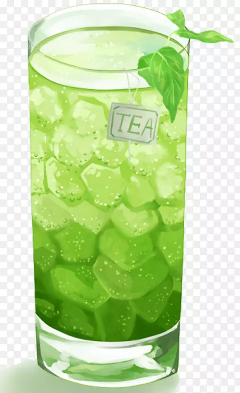 绿茶冰沙水薄荷柠檬水绿茶插图