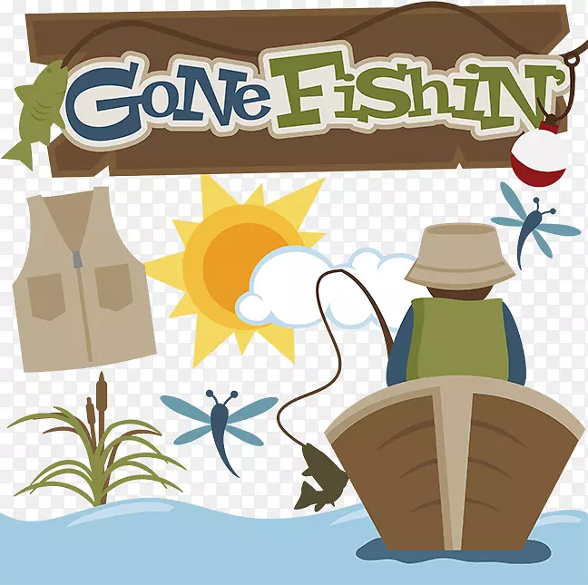 钓鱼用具可伸缩图形剪辑艺术去钓鱼剪贴画