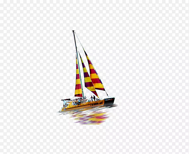 帆船彩色航行