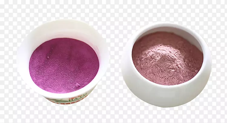 粉状马铃薯淀粉-紫甘薯粉和浸过的紫薯糊