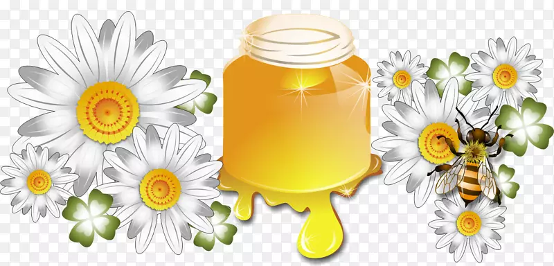 玻璃瓶花卉设计切花.蜂蜜