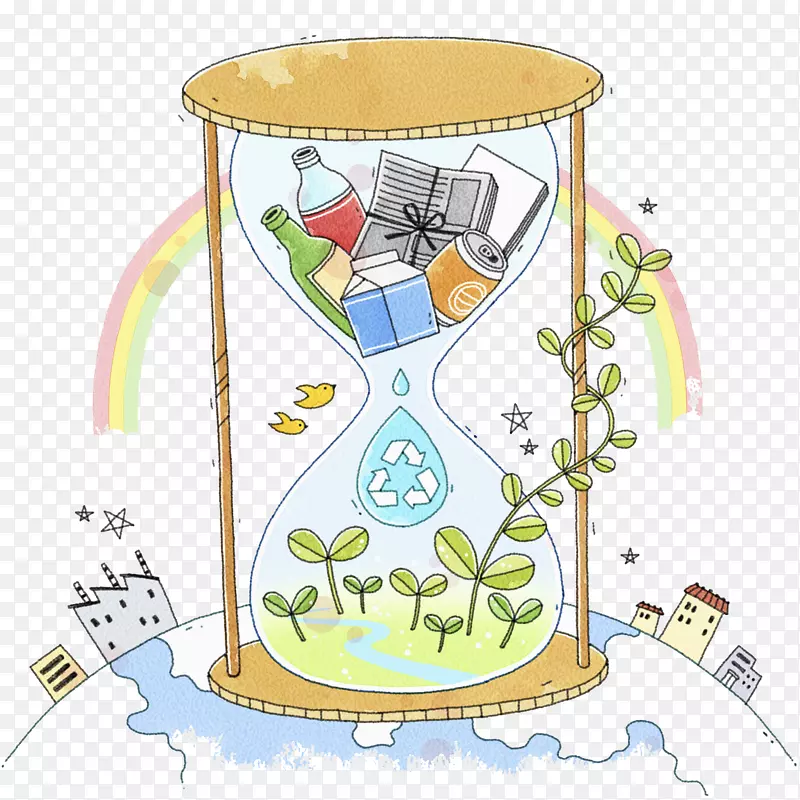 卡通插图.卡通沙漏
