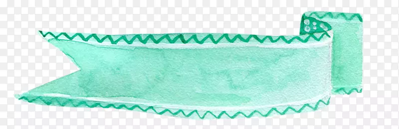 绿丝带水彩画-色带