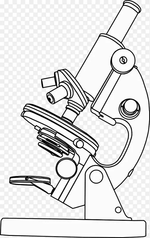 光学显微镜剪贴画.黑白艺术设计
